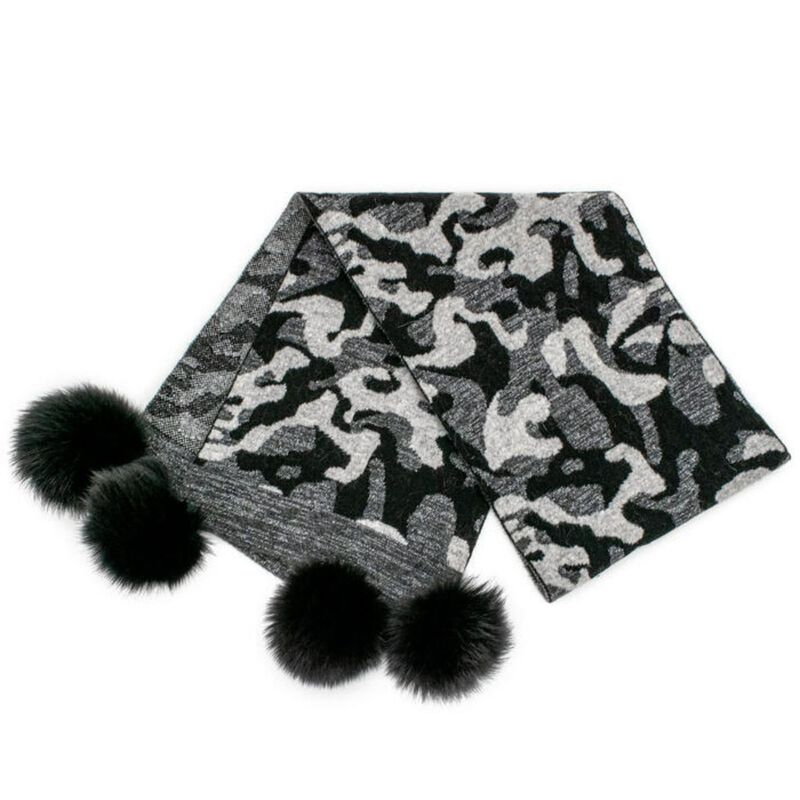 Mitchies Matchings Camo + Lurex Pom Scarf Womens image number 0